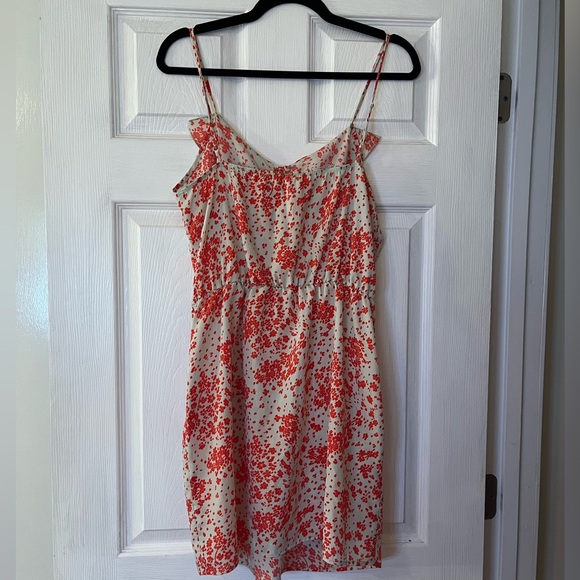 miami Cami Dress Coral Cream Spaghetti Straps Feminine Summer Sundress USA - Picture 5 of 6